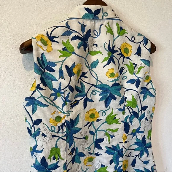 Vintage 1960s Holly Hill Floral Sleeveless Dress Jackie O Mad Men Era Pleats - Picture 14 of 14